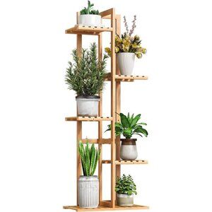 Bamboo Plant Stand For Indoor Outdoor Plants Corner Plant Shelf Flower Stands
